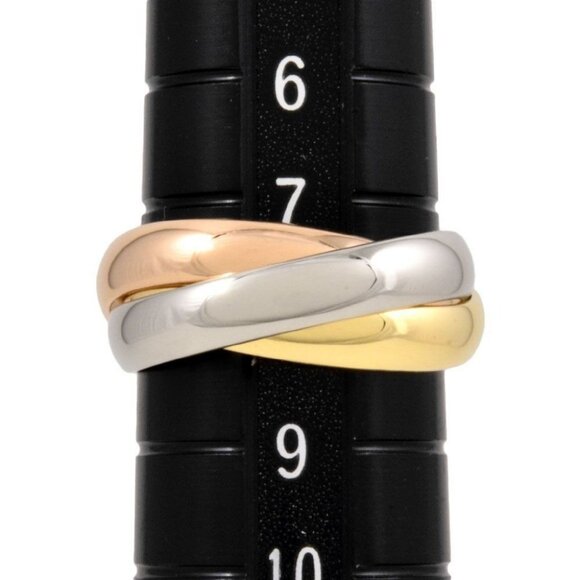 CARTIER Trinity Ring 48 K18YG 18K Yellow Gold White Gold Rose Gold Women's - Picture 6 of 6